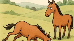 Vic: Po travniku hodita dva konja...